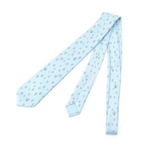 Hermes Silk Maillon Panda Chaine D'ancre Panda Tie 6310pa Light Blue
